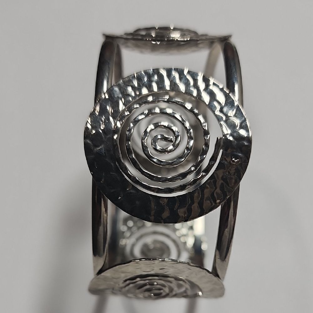 Elegant Silver Spiral Bracelet